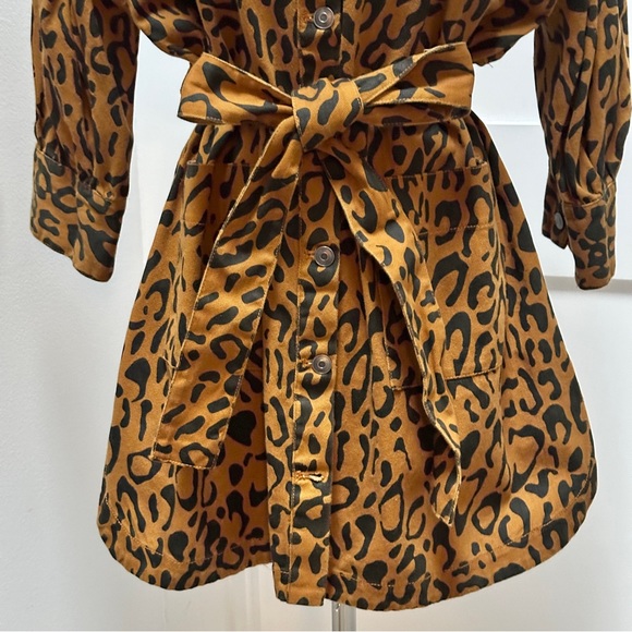 TARGET x Kahlana Barfield Brown Leopard Print LS Utility Denim A-Line Dress - Picture 7 of 15